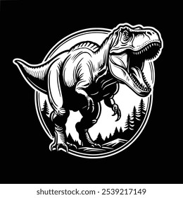 T-rex rei do Jurássico para livro de colorir