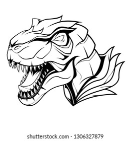 T-REX Line Art Illustration