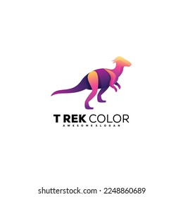 trex logo gradient color illustration