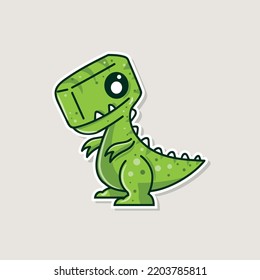 T-Rex Logo Symbol, Vektorgrafik süßer Cartoon für Kinder und Schrott- oder Aufkleber 