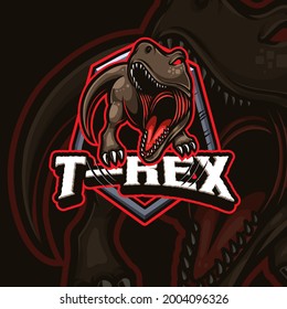 T-Rex Mascot Esport Gaming Logo Design