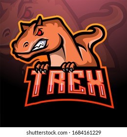 T-Rex mascot esport logo design