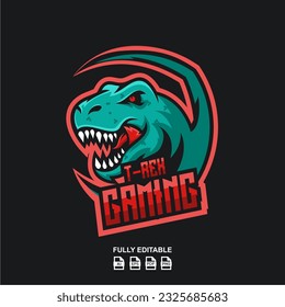 T-Rex Mascot Esport Logo Design 