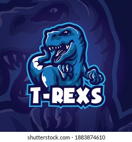 t-rex mascot logo design vector with concept style for badge, emblem and tshirt printing.