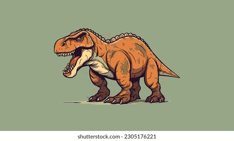 t-rex mascot logo flat color