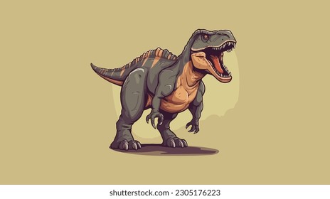 T-Rex-Maskottlogo, flache Farbe