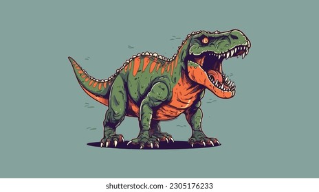 color plano del logotipo de mascota t-rex