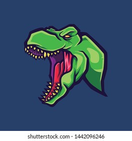 Trex Mascot Logo Illustration Vector