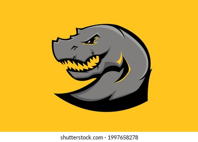 TREX MASCOT LOGO VECTOR ILLUSTRATION