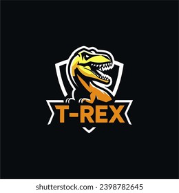 T-Rex mascot and symbol logo design inspiration template, angry monster.