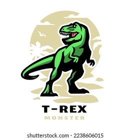 T-rex monster logo. Dinosaur Tyrannosaur