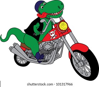 T-Rex on a motorcycle