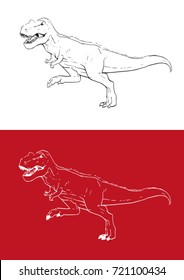 T-Rex for Postcard, Coloring Book and T-Shirt Print