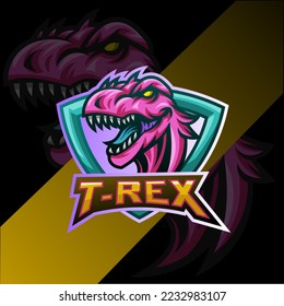 t-rex premium e-sport logo design. vector design and illustration. for esport logo, tshirt design and others