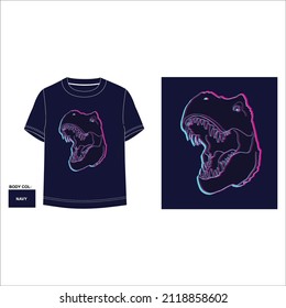 T-REX PRINT DESIGN WITH BLACK
T-SHIRT