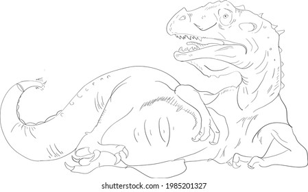 t-rex relax vector artwork illustration