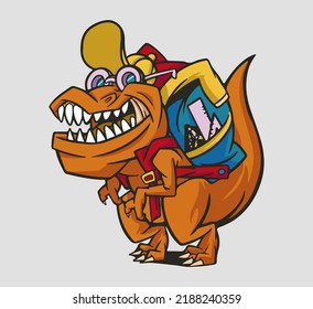 t-rex schoolboy in a hat print