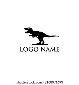 T-rex Silhouette Logo-Vektorgrafik. Tyranosaurus rex Symbol Markenidentität. Historischer Dinosaurier für Museumsausstellung und Veranstaltungsfestival, klassische Kollektionsfirma. Auf Website, Shirt, i grapihic app anwenden