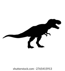 T-Rex silhouette on white background vector