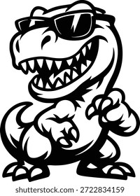 T-Rex with Sunglasses High Resolution EPS Vector | Editable Graphic Artwork, Scalable Illustration, Digital Clipart, Print Ready Template, Creative Design Download