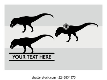 T-rex SVG, Dinosaur, Animal, T-rex Silhouette, Monogram, Tyrannosaurus Rex, Dino, Svg Files For Cricut, Dxf, Png, Eps svg
