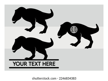 T-rex SVG, Dinosaur, Animal, T-rex Silhouette, Monogram, Tyrannosaurus Rex, Dino, Svg Files For Cricut, Dxf, Png, Eps svg