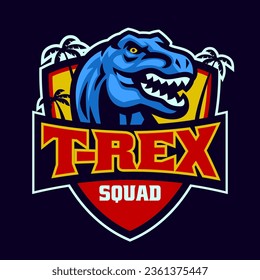 T-rex Team Mascot Logo Illustration