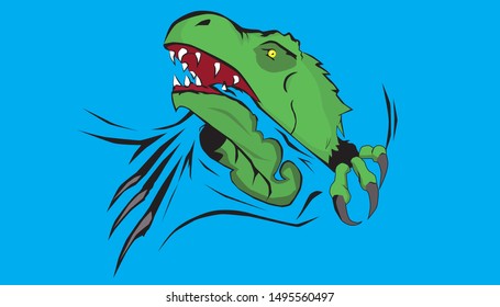 T-Rex tears fabric , used to t-shirt, banner, poster, car sticker or wall sticker