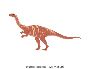 T-rex theropod dino extinct animal cute character, dinosaur isolated brown cartoon animal. Vector Tyrannosaurus, tyrant lizard prehistoric reptile