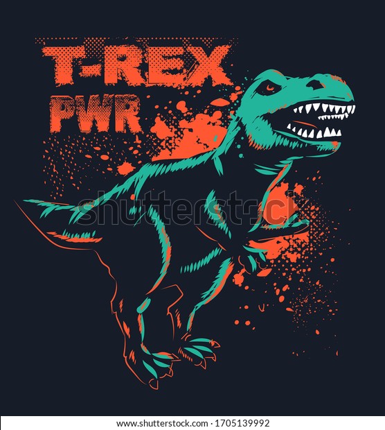 Trex Tshirt Design Words Dangerous Power Stock Vector (Royalty Free ...