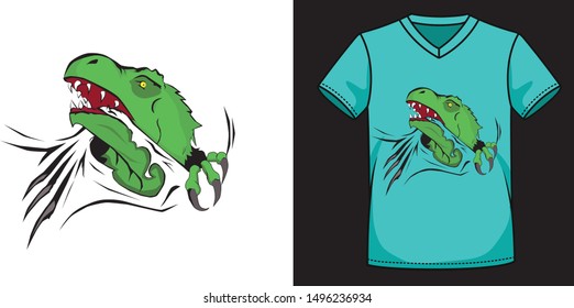 trex tshirt , used to print to tshirt, wall sticker , banner, car sticker or background