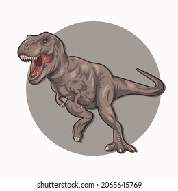 trex type dinosaur illustration vector