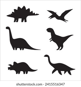 T-rex tyrannosaurus silhouette. Vector illustration growling screaming tyrannosaurus rex dinosaur silhouette isolated on white background. black dinosaur Standing dino logo icon, side view