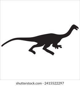 T-rex tyrannosaurus silhouette. Vector illustration growling screaming tyrannosaurus rex dinosaur silhouette isolated on white background. black dinosaur Standing dino logo icon, side view