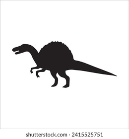 T-rex tyrannosaurus silhouette. Vector illustration growling screaming tyrannosaurus rex dinosaur silhouette isolated on white background. black dinosaur Standing dino logo icon, side view