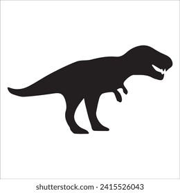 T-rex tyrannosaurus silhouette. Vector illustration growling screaming tyrannosaurus rex dinosaur silhouette isolated on white background. black dinosaur Standing dino logo icon, side view