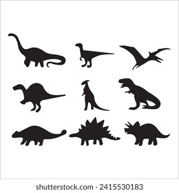 T-rex tyrannosaurus silhouette. Vector illustration growling screaming tyrannosaurus rex dinosaur silhouette isolated on white background. black dinosaur Standing dino logo icon, side view