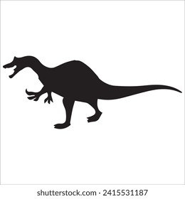 T-rex tyrannosaurus silhouette. Vector illustration growling screaming tyrannosaurus rex dinosaur silhouette isolated on white background. black dinosaur Standing dino logo icon, side view