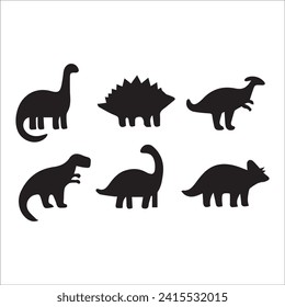 T-rex tyrannosaurus silhouette. Vector illustration growling screaming tyrannosaurus rex dinosaur silhouette isolated on white background. black dinosaur Standing dino logo icon, side view