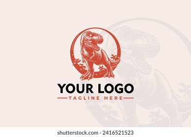 T-rex Vektorlogo-Design Vintage Dino Logo-Vektorgrafik für T-Rex Lover