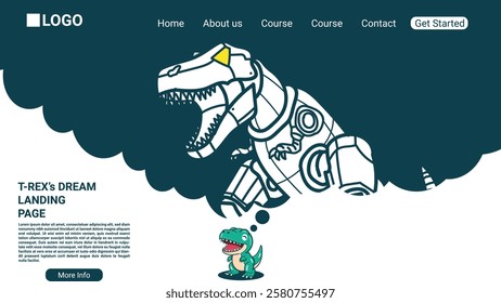 T-rex's dream Landing Page for website landing page or design element