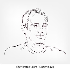 Trey Parker Vector Sketch Portrait Isolated