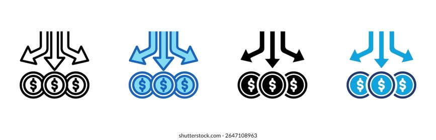 Treynor Ratio icon Multi Style Vector Illustration