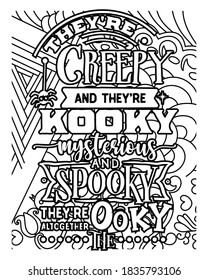 Treyre Creepy Theyre Kookyhalloween Coloring Bookhalloween Stock Vector ...