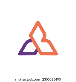 Tri angle letter a b abstract geomatical logo design vector editable  