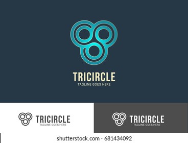 Tri Circle Logo Design Vector Template