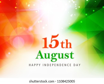 Tri Color Abstract Shiny Background for Independence Day Celebration.