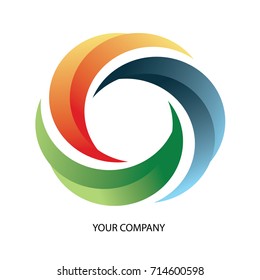 tri color circle logo