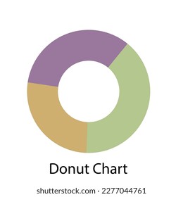 A tri color donut chart -  Data science illustration -  Analytics vector with text 