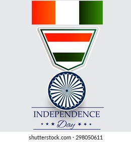 Tri color Independence day badge or illustration